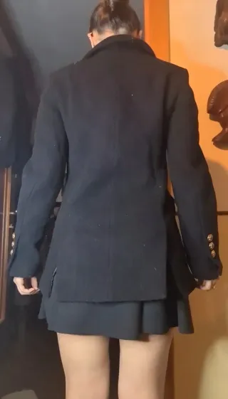 Cappotto Zara nero bottoni oro