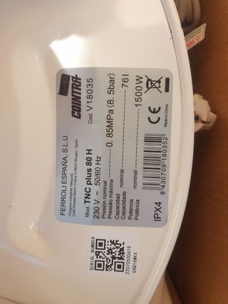 Termo Eléctrico Cointra TNC PLUS-80H Horizontal