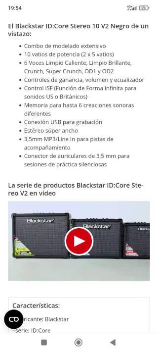 Amplificador Guitarra Blackstar ID:CORE 10