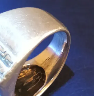 Anillo Plata 925 Maciza Cuarzo Verde Hombre