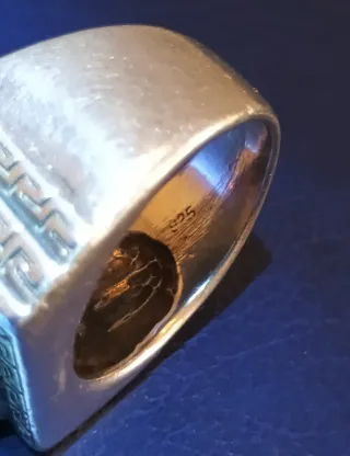 Anillo Plata 925 Maciza Cuarzo Verde Hombre