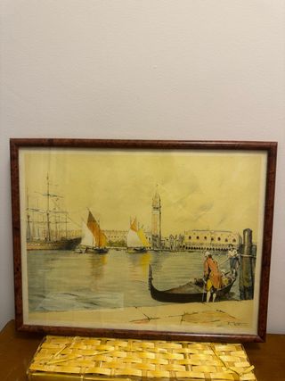 Cuadro Vintage Venecia Marco Raíz y Cristal