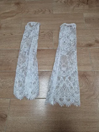 Vestido de Novia Encaje Beige/Blanco