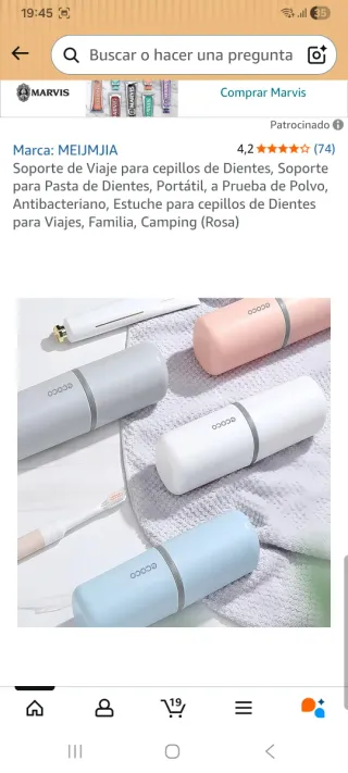 Estuche Portacepillos de Dientes Rosa