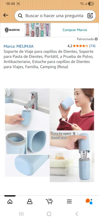 Estuche Portacepillos de Dientes Rosa