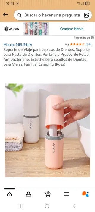 Estuche Portacepillos de Dientes Rosa