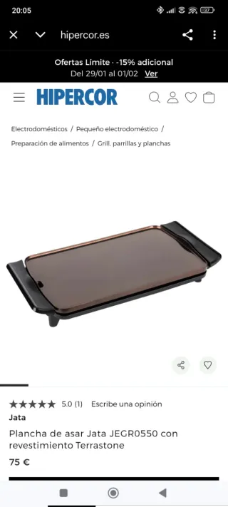Plancha de cocina Jata