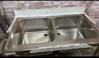 Fregadero industrial doble acero inoxidable