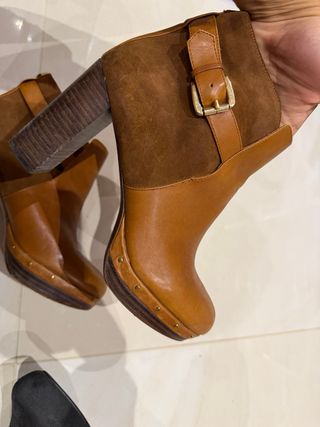 Botines Piel y Gamuza Marrón T39