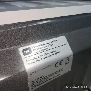 Microondas OK con grill
