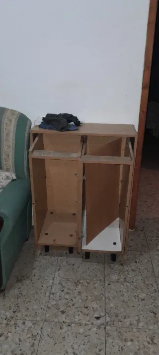 Muebles de cocina madera , fregadero , frigorifico