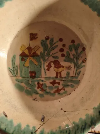 Lebrillo Cerámica Portuguesa Antiguo