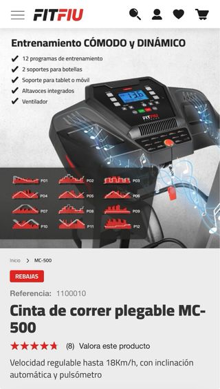 Cinta de Correr FIT FIU MC-500