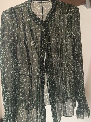 Camisa Purificación García verde y blanco