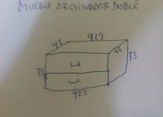 Mueble de oficina archivador doble madera