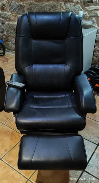 Sillón Masaje Piel Negro