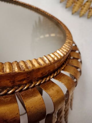 Pareja lámparas sol hojas doradas años 60 decoraci