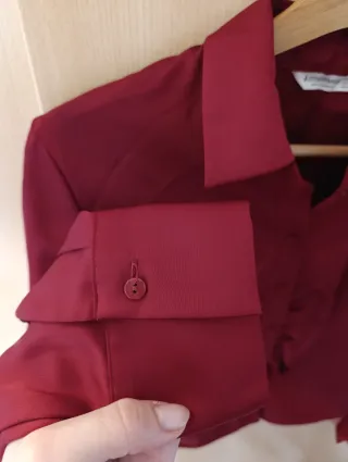 Camisa burdeos manga larga