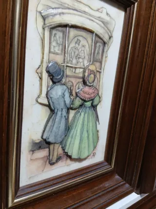 4 Cuadros Decorativos Cerámica y Madera