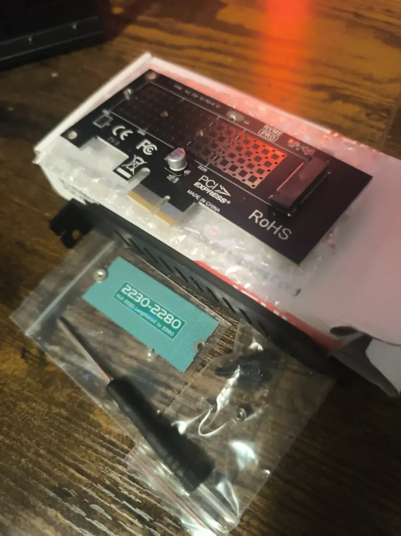 Adaptador SSD NVMe M.2 PCIe + alargador nmve afbeelding 2