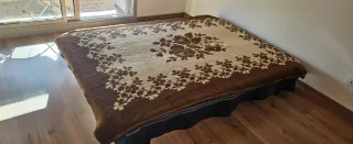 Manta lana 90x190cm beige y marrón