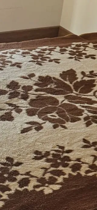 Manta lana 90x190cm beige y marrón