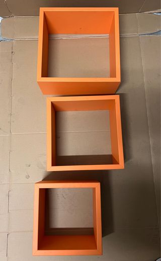 Set 3 Mensole Cubiche Arancioni Ikea