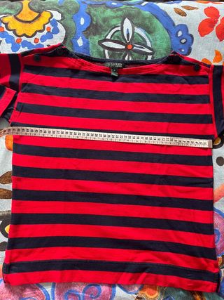 Camiseta Rayas Lauren Ralph Lauren Roja y Negra