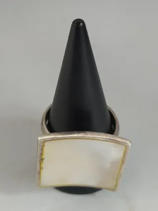 Anillo Plata 925 con Nácar Blanco - 18.8mm 8.91gr