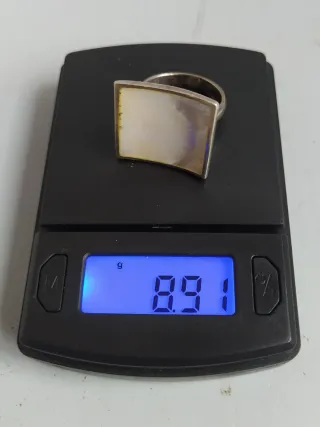 Anillo Plata 925 con Nácar Blanco - 18.8mm 8.91gr