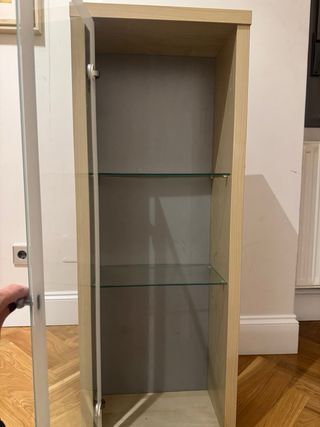 Armario vitrina cristal y madera