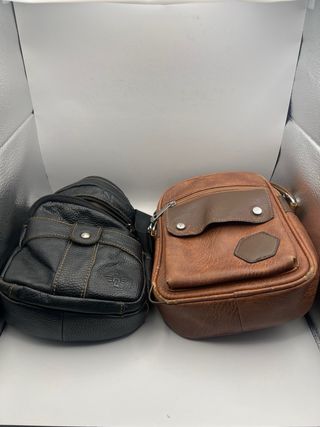 Bandoleras unisex piel negra y marrón