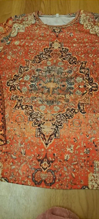 Blusa dorada brillante Camiseta naranja