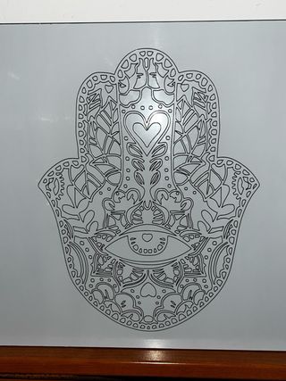 Espejo Mano de Fátima 30x30 Grabado Láser