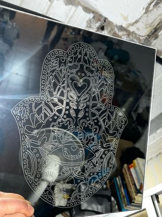 Espejo Mano de Fátima 30x30 Grabado Láser
