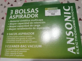 2 Bolsas Aspirador AEG Ansonic
