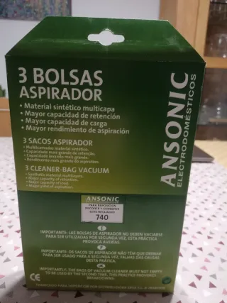 2 Bolsas Aspirador AEG Ansonic