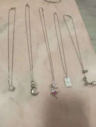 Lotto collane argento 925 e altre. Collane da sist