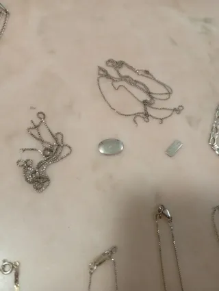 Lotto collane argento 925 e altre. Collane da sist