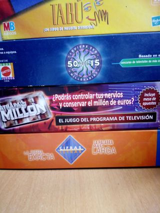 4 JUEGOS MESA. CIFRAS Y LETRAS; 50 X 15, ATRAPA 1M