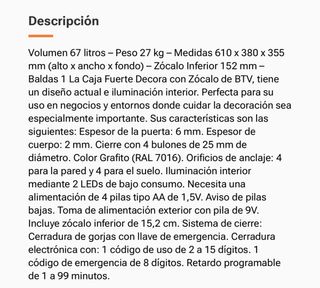 Caja fuerte sobreponer digital E-9550.