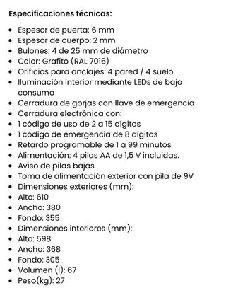 Caja fuerte sobreponer digital E-9550.