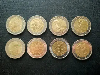 Lotto 8 Monete Commemorative Euro circolate