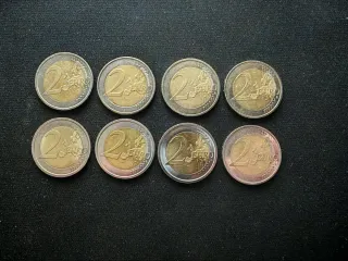 Lotto 8 Monete Commemorative Euro circolate