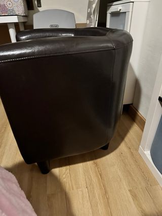 Sillón polipiel marrón