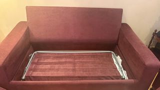Sofá cama tela morado/rojo