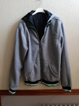 Chaqueta Bomber reversible Negra y gris