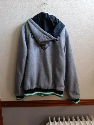 Chaqueta Bomber reversible Negra y gris