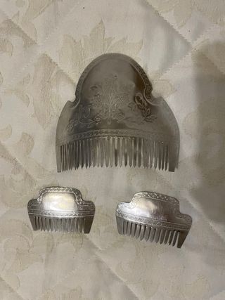 Traje de Fallera Adulta Azul, blanco y plateado