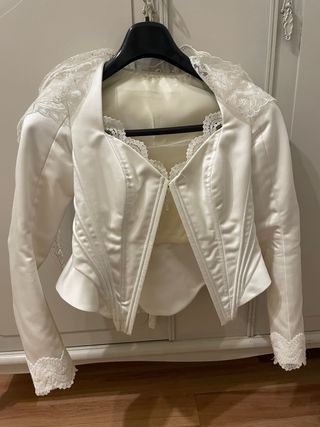 Traje de Fallera Adulta Azul, blanco y plateado